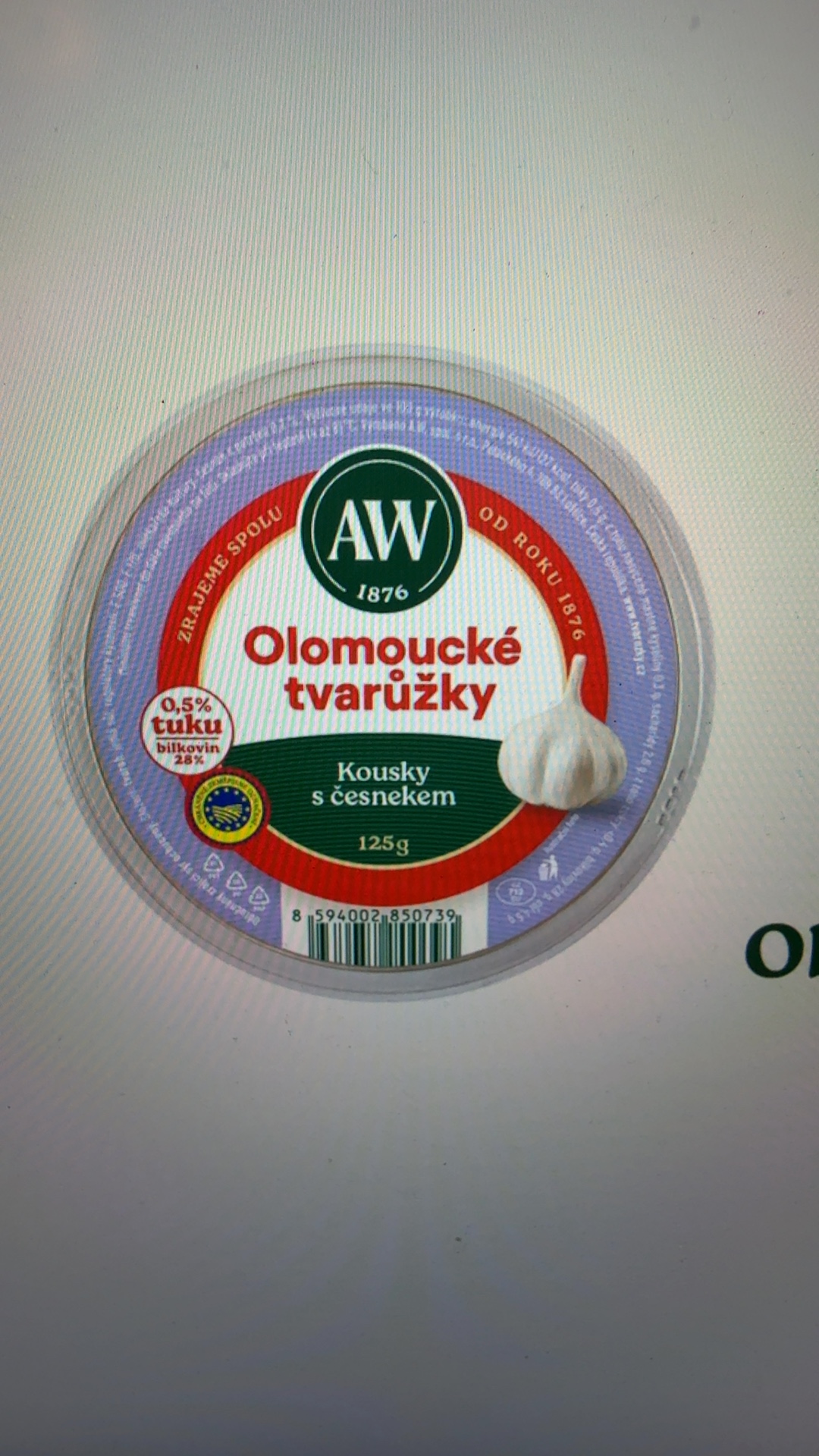 A.W. Olomoucké tvarůžky pieces with garlic